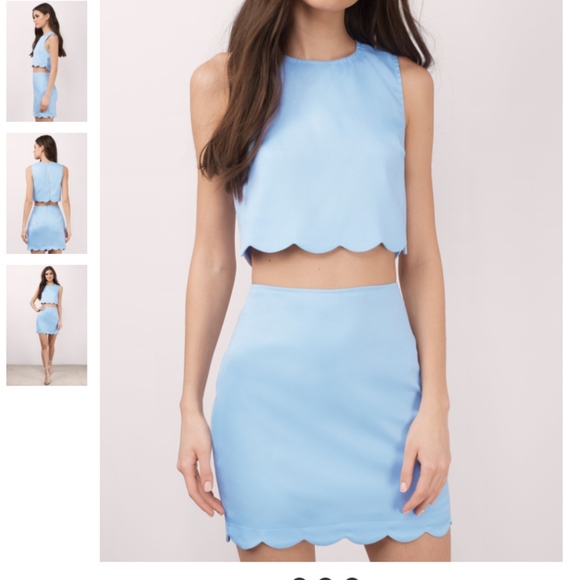 Tobi Dresses & Skirts - GETTING WAVY LIGHT BLUE BODYCON SET TOBI